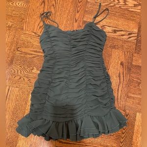 Lucy In The Sky - Remi Ruched Bodycon Dress in Green